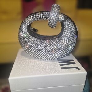 JW PEI Silver Rhinestone Clutch